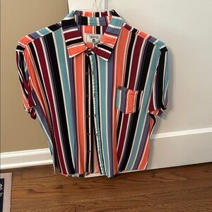Vibrant Striped Men's Casual Shirt